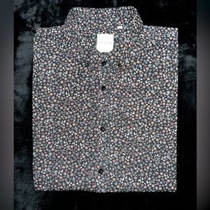 Holton Canvas Cloth Floral print button down short sleeve shirt XXL